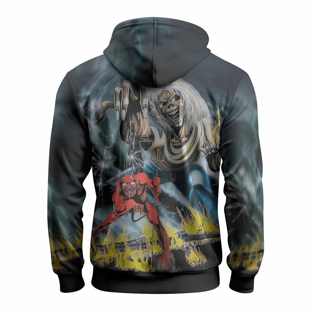Iron Maiden Eternal Beast Zip Up Hoodie - back view mockup