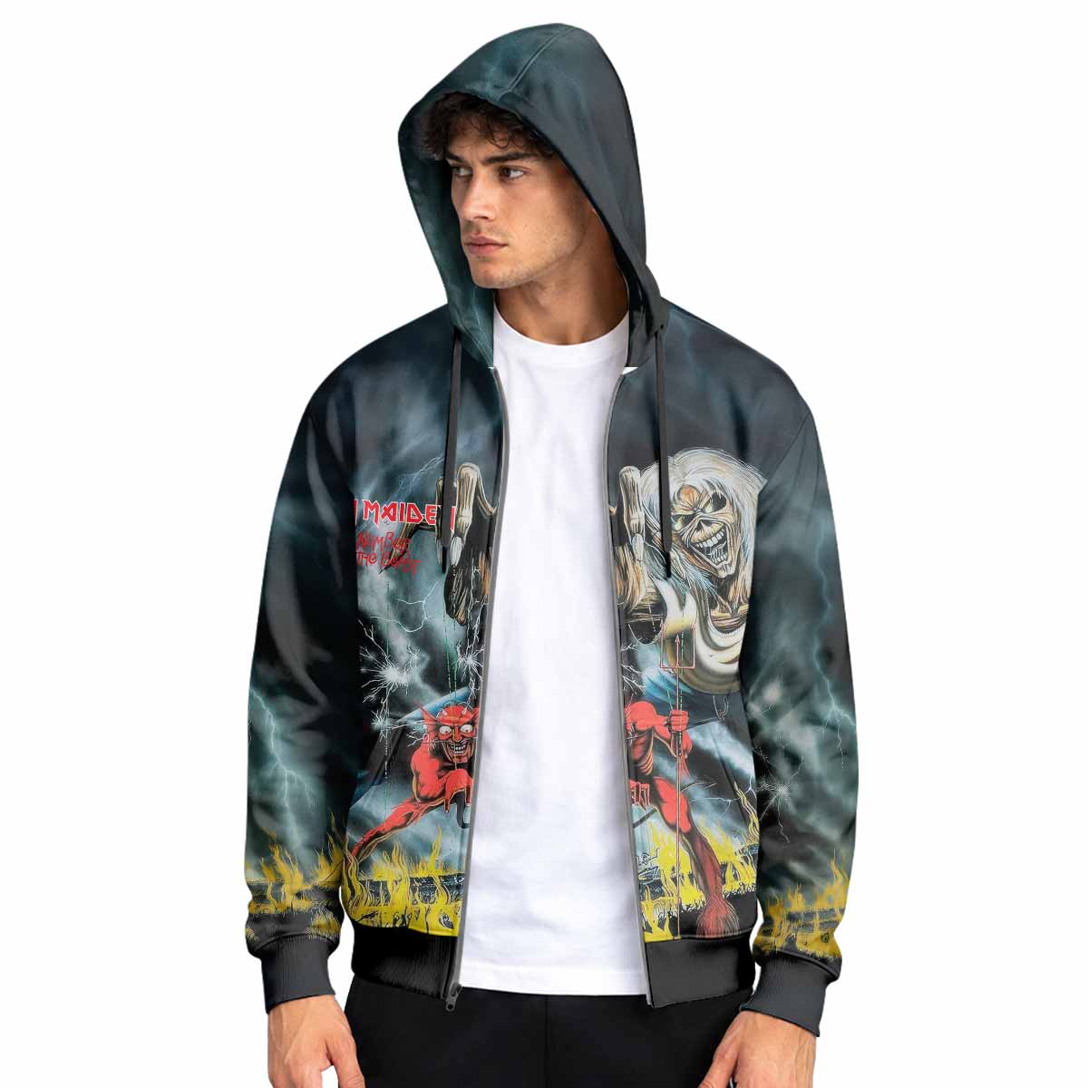 Iron Maiden Eternal Beast Zip Up Hoodie - men's lifestyle view