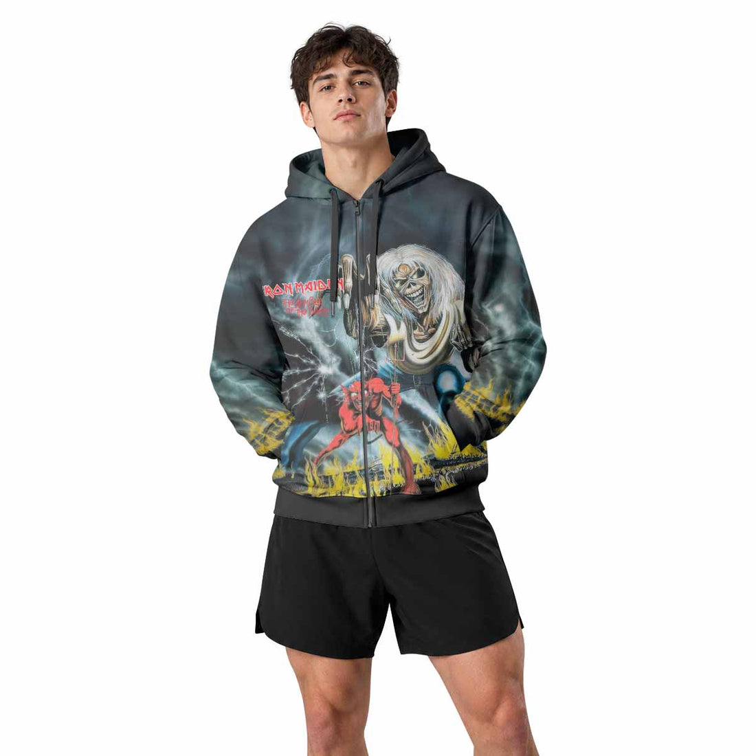 Iron Maiden Eternal Beast Zip Up Hoodie - men's lifestyle view