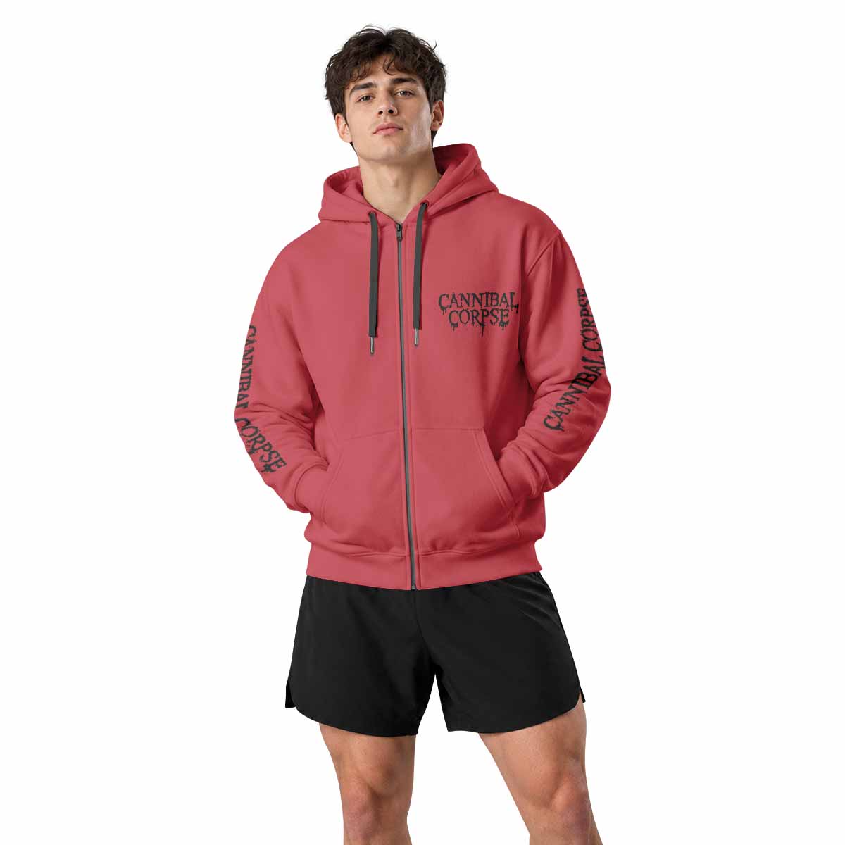 Cannibal Corpse Zip Up Hoodie - men's lifestyle view