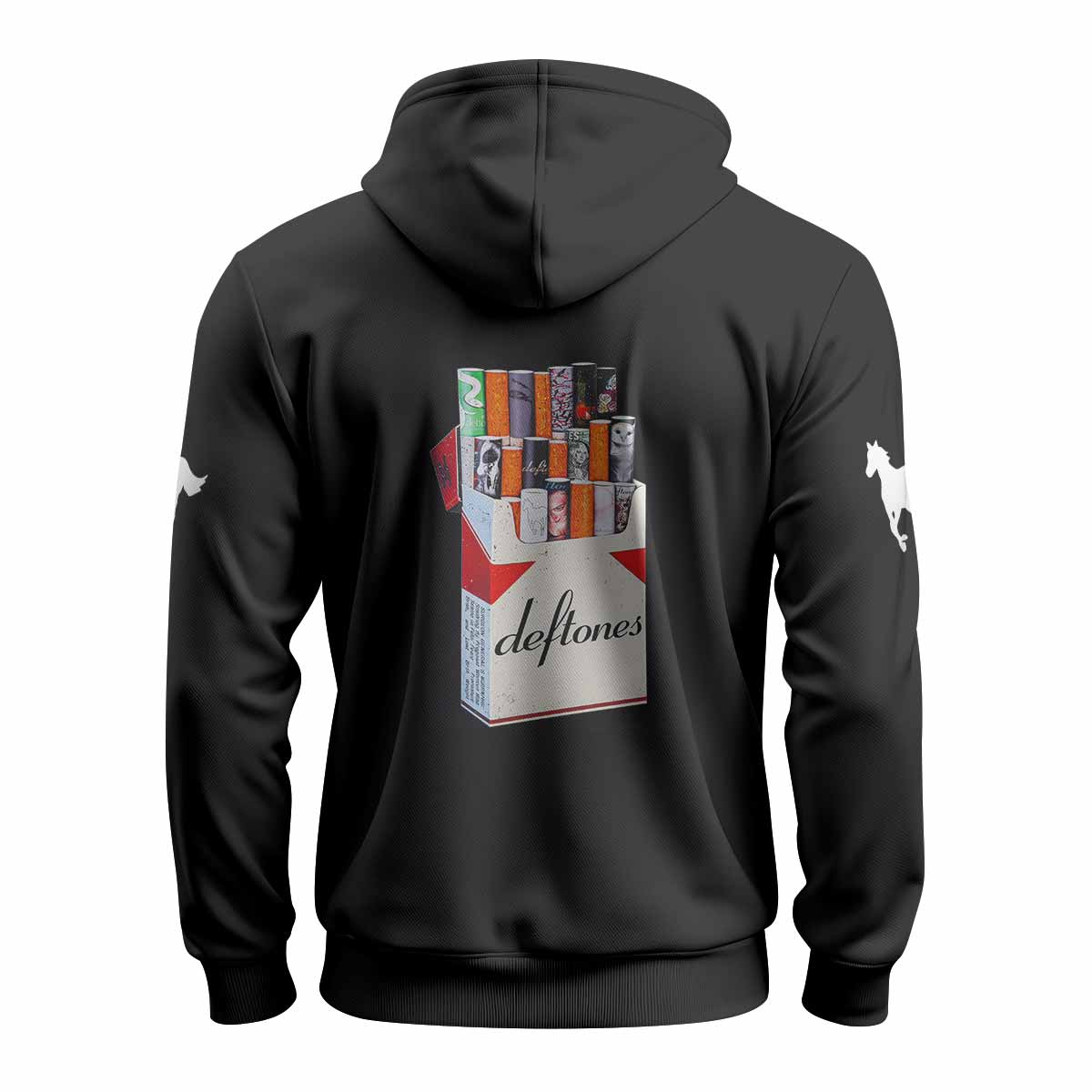 Deftones Cigarette Vintage Zip Up Hoodie - back view mockup