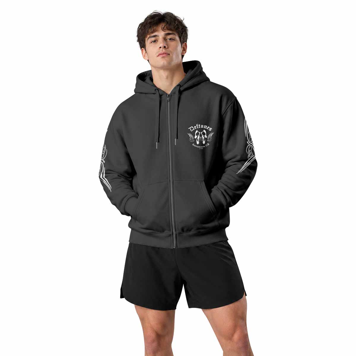 Deftones Sacramento Zip Up Hoodie - men's lifestyle view