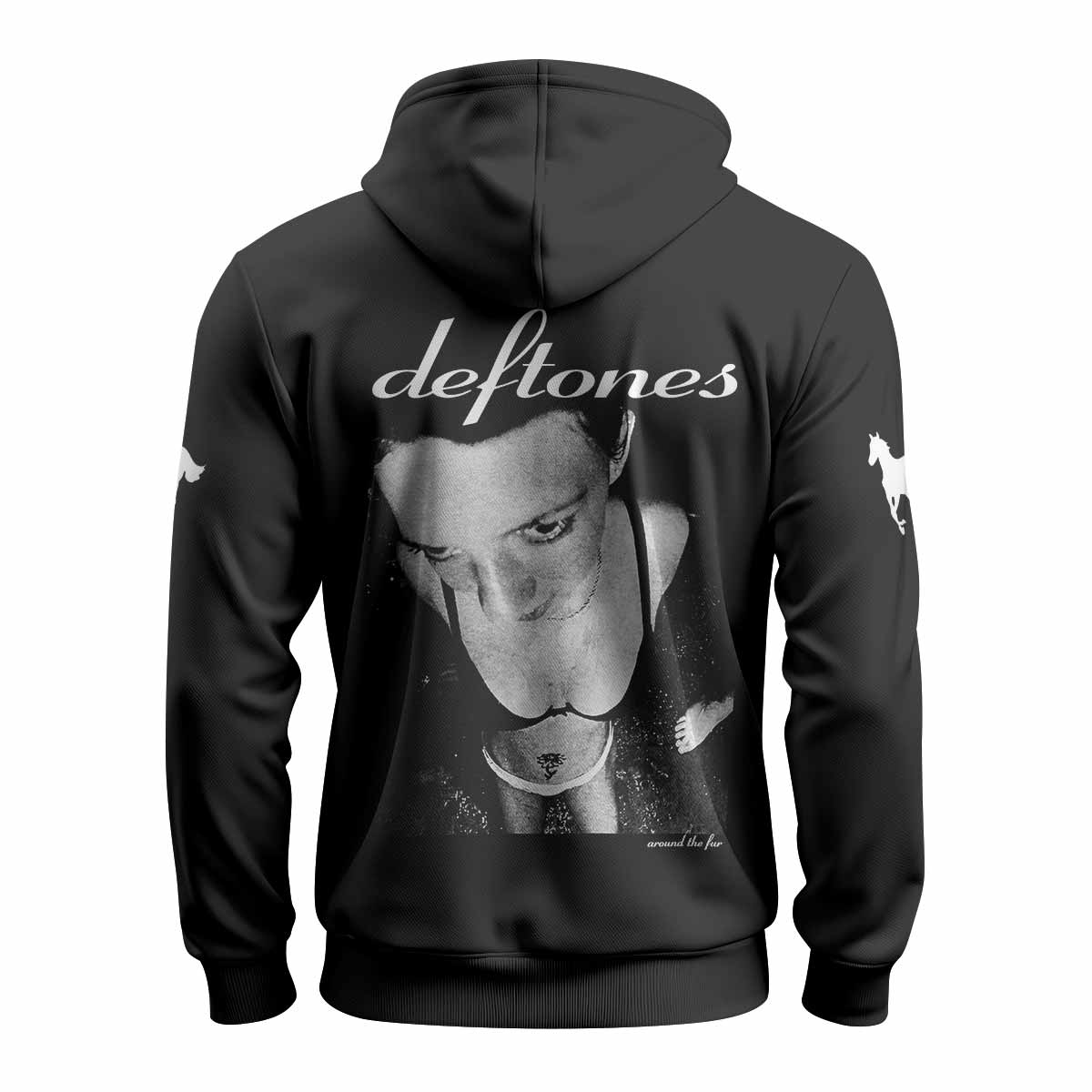 Deftones Around the Fur Zip Up Hoodie - back view mockup