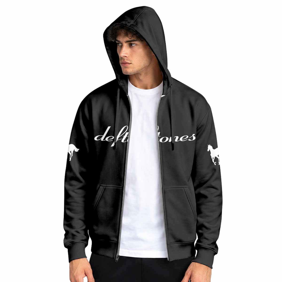 Deftones Around the Fur Zip Up Hoodie - men's lifestyle view