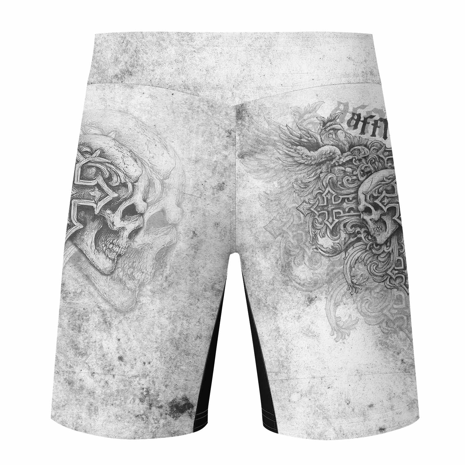 Afflicted Cross Fight Shorts - back view mockup