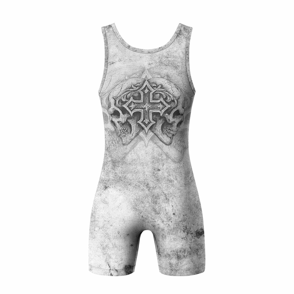 Afflicted Cross Wrestling Singlet - back view mockup