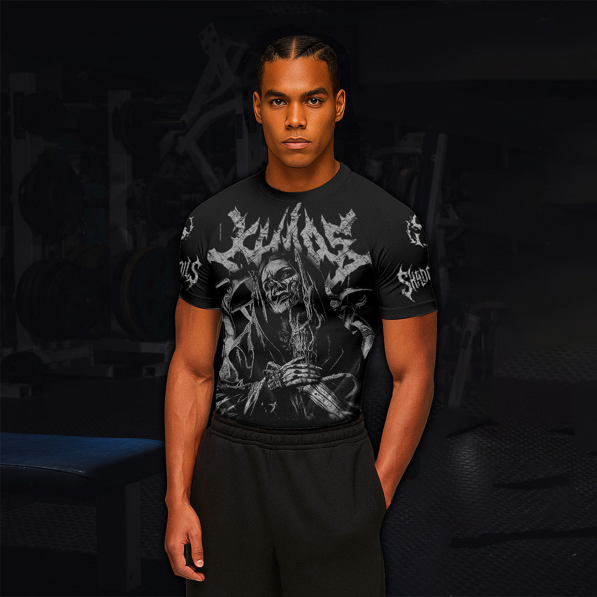 Against All Gods Men’s Short Sleeve Rash Guard - lifestyle view