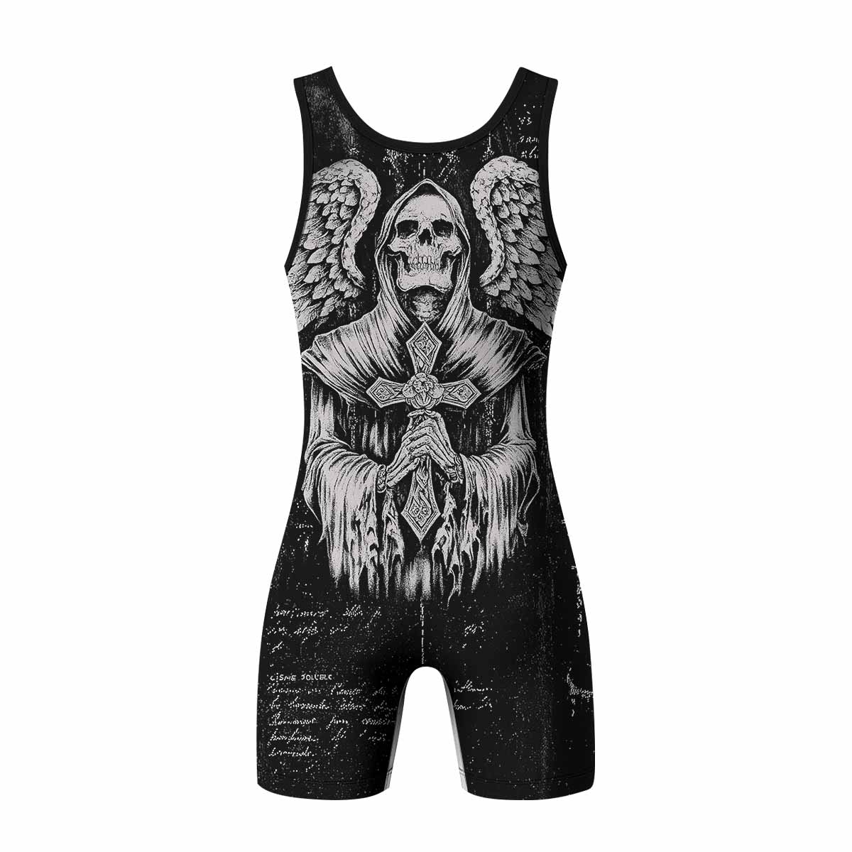 Angel of Death Wrestling Singlet – back view mockup 