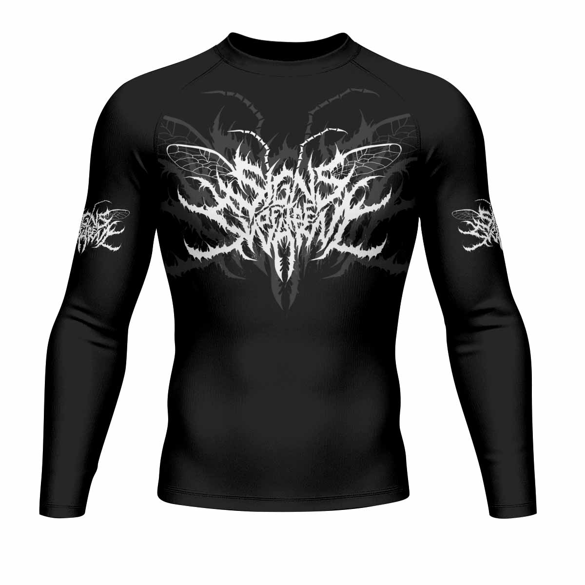 Angelmaker Demon Men's Rash Guard Long Sleeve - front view mockup