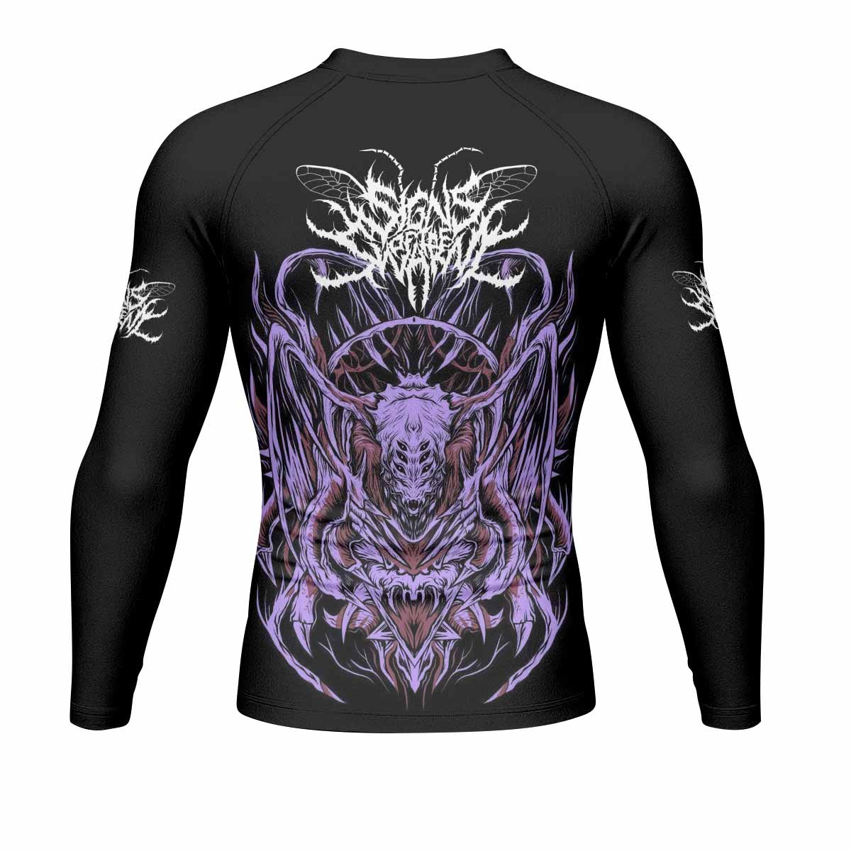Angelmaker Demon Men's Rash Guard Long Sleeve - back view mockup