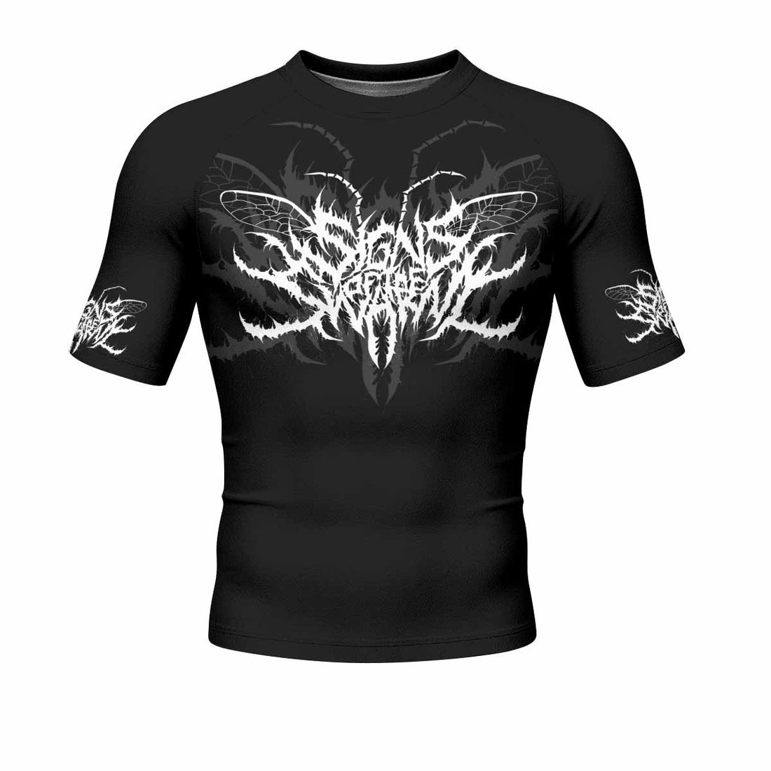 Angelmaker Demon Men's Rash Guard Short Sleeve - front and back view