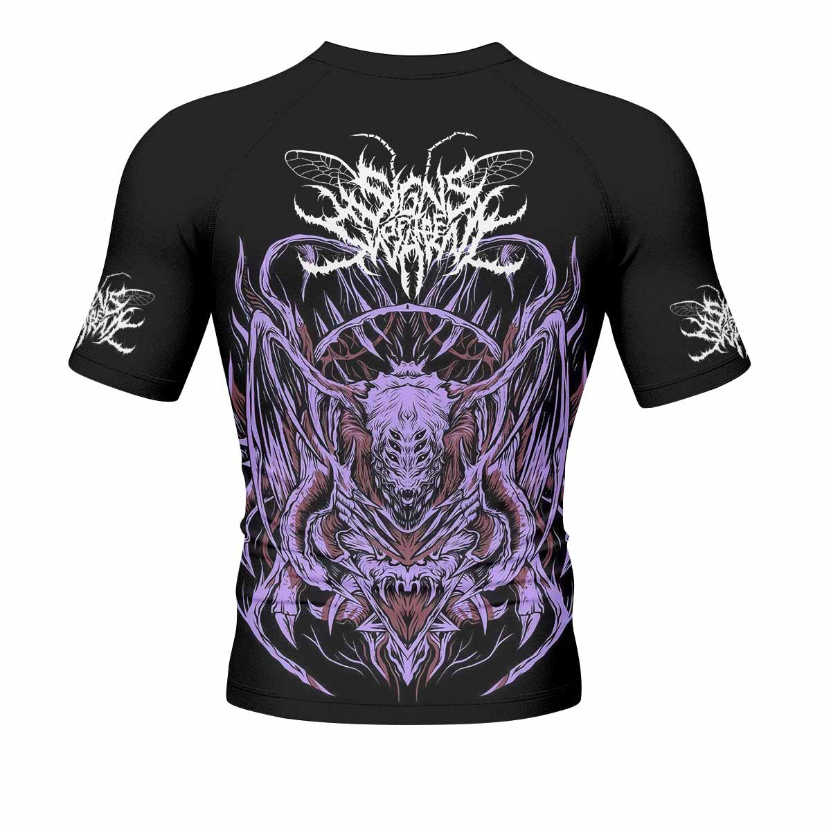 Angelmaker Demon Men's Rash Guard Short Sleeve - back view mockup