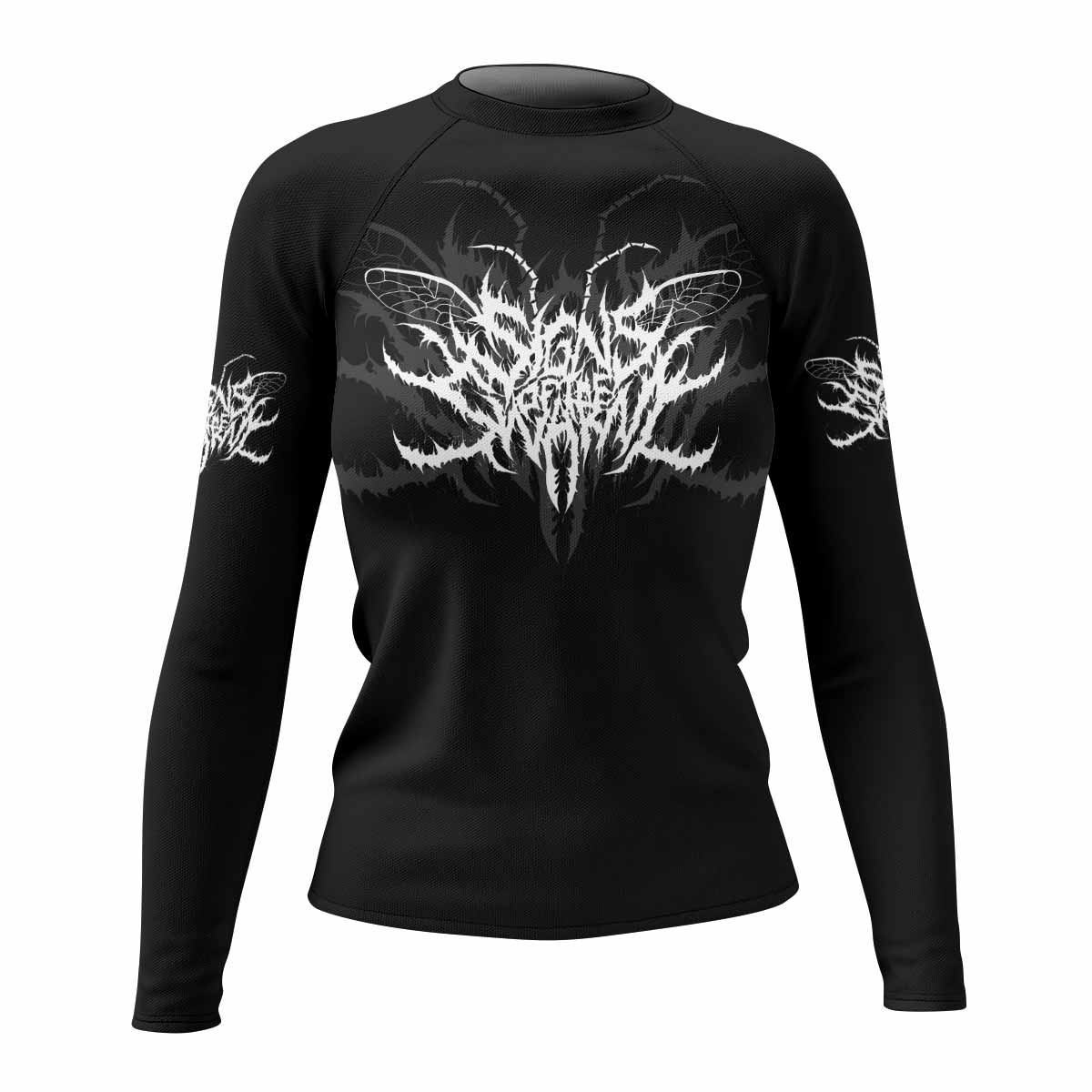 Angelmaker Demon Women's Rash Guard Long Sleeve - front view mockup