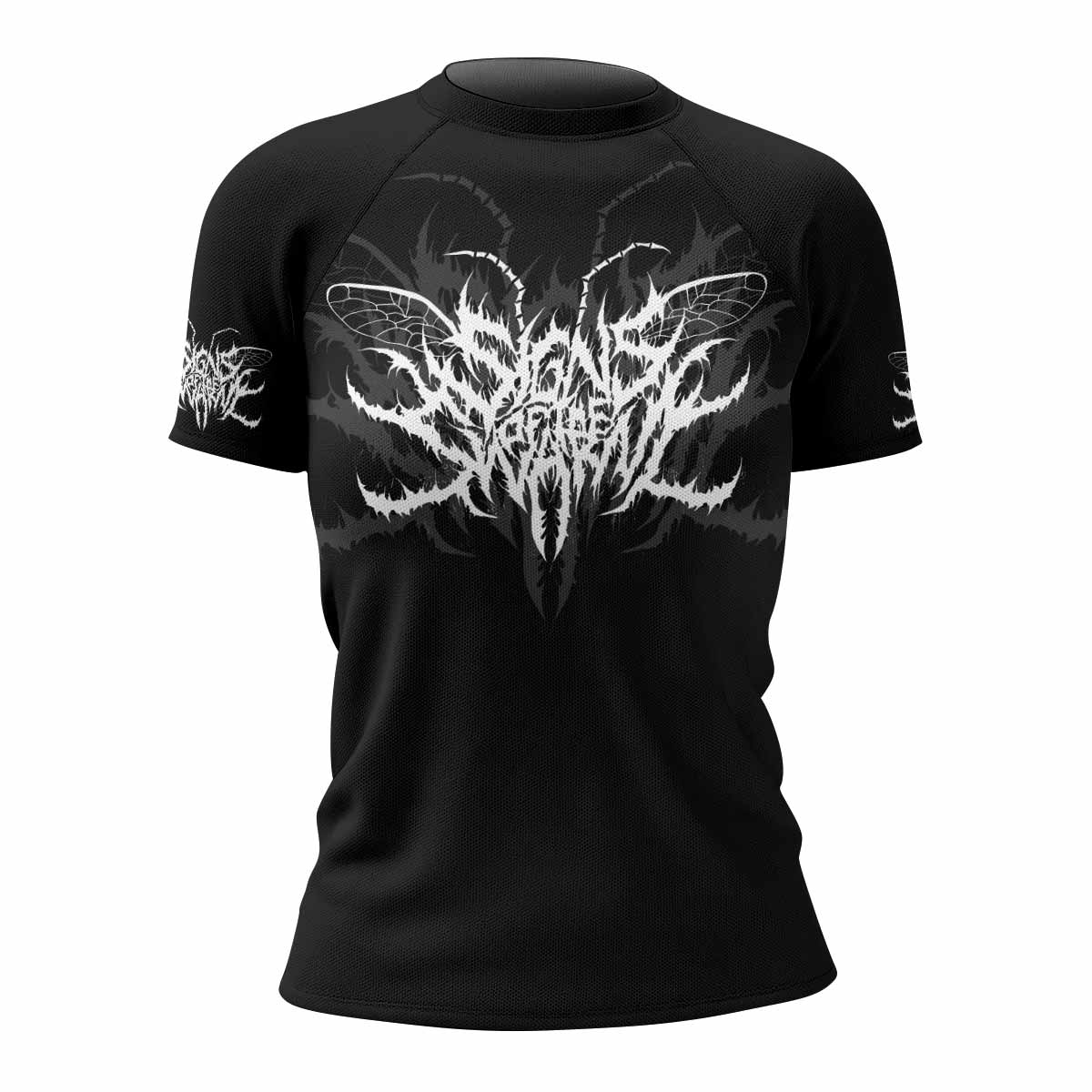 Angelmaker Demon Women's Rash Guard Short Sleeve - front view mockup