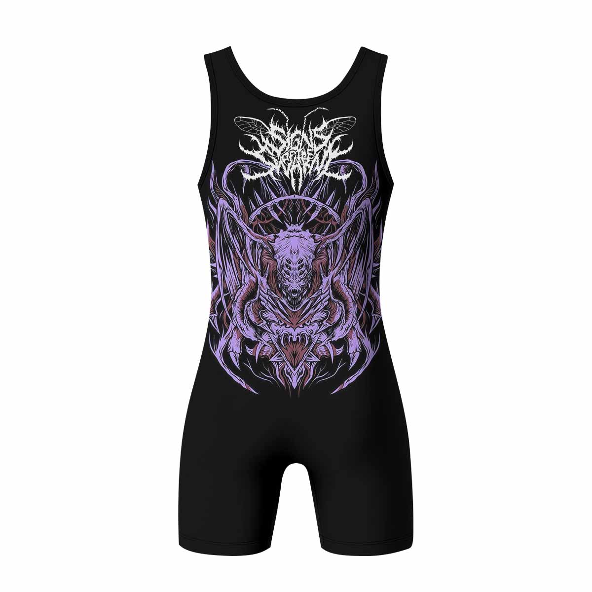 Angelmaker Demon Wrestling Singlet - back view mockup