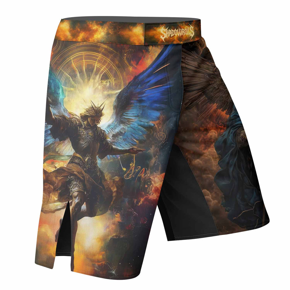 Archangel Michael Fight Shorts - right side mockup