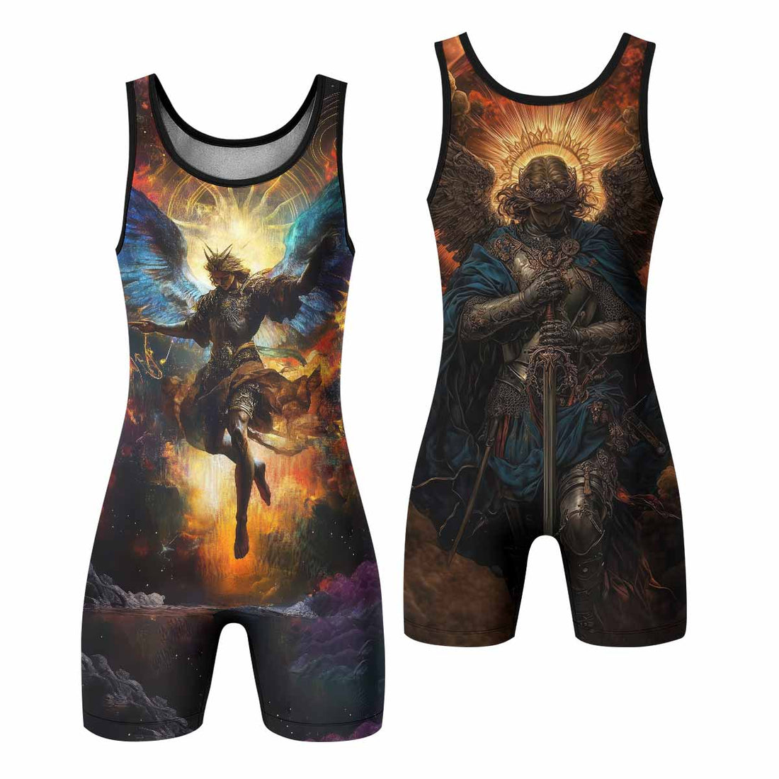 Archangel Michael Wrestling Singlet - front and back view