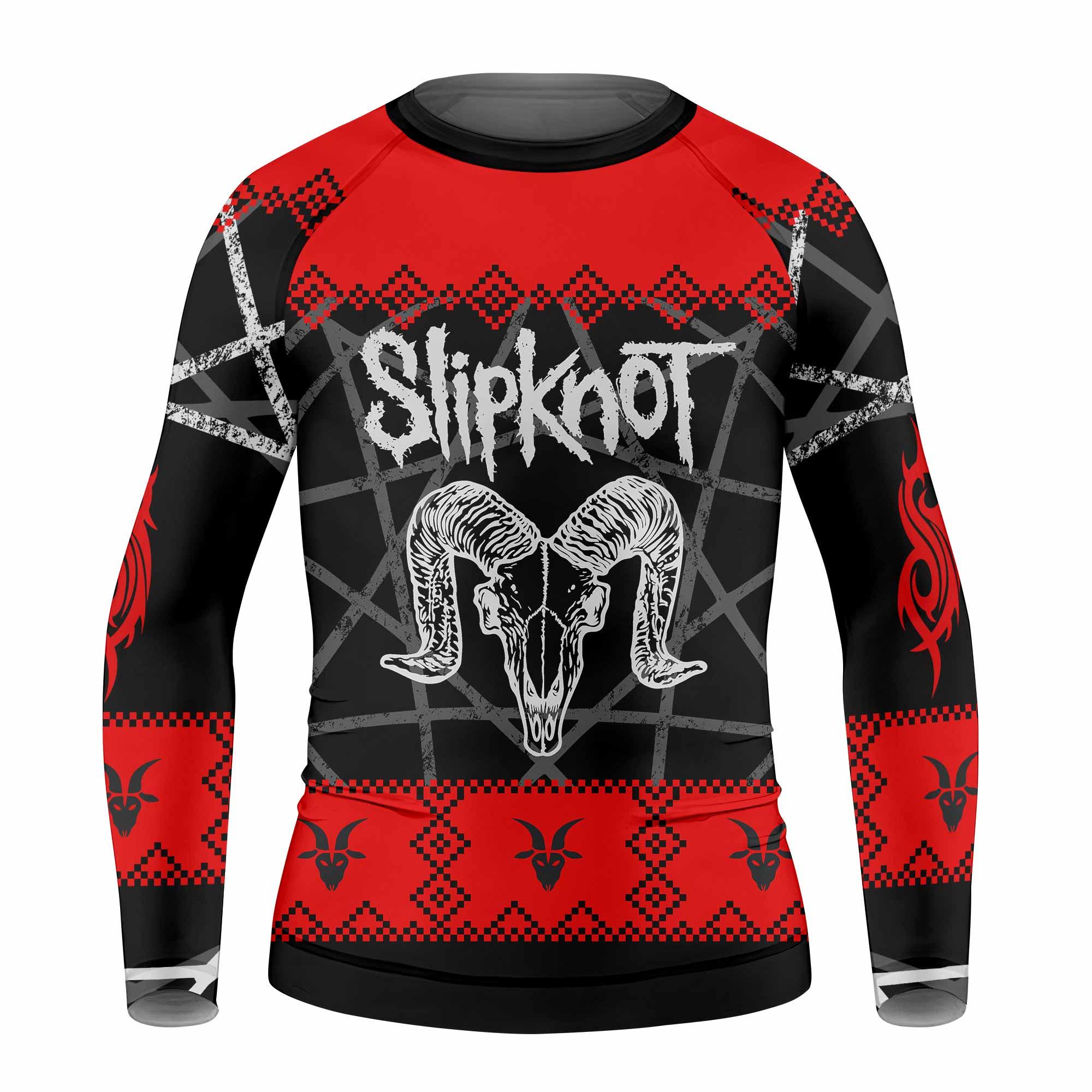 Baphomet Slipknot Kids Rash Guard Long Sleeve - front view mockup
