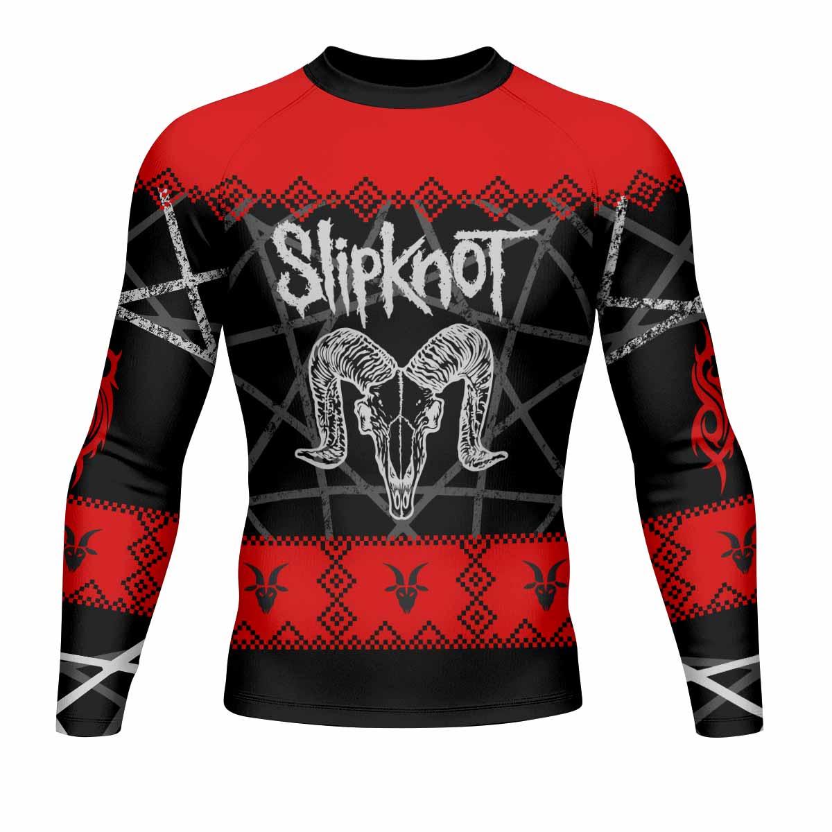 Baphomet Slipknot Men's Rash Guard Long Sleeve - front view mockup