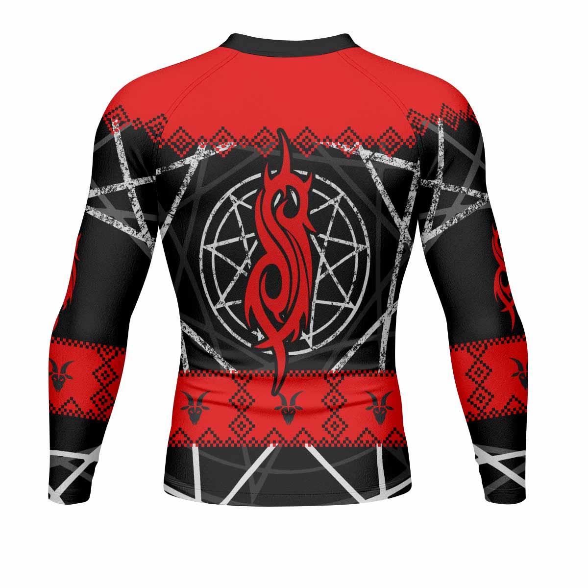 Baphomet Slipknot Men's Rash Guard Long Sleeve - back view mockup