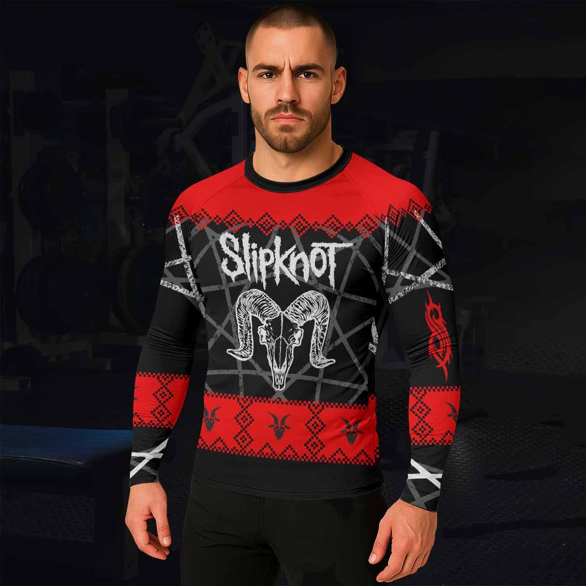 Baphomet Slipknot Men's Rash Guard Long Sleeve - lifestyle view