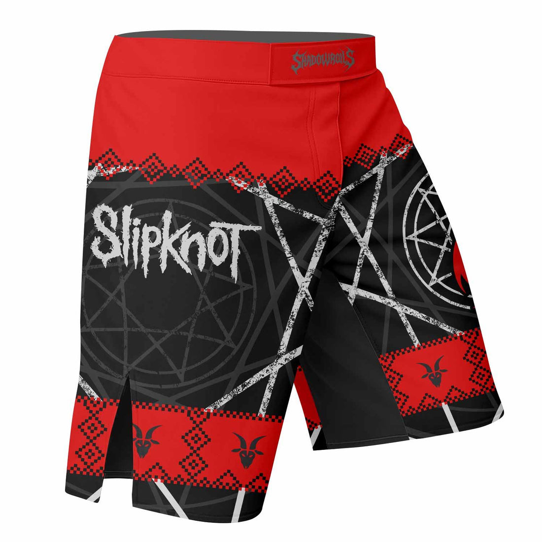 Baphomet Slipknot Fight Shorts - right side mockup