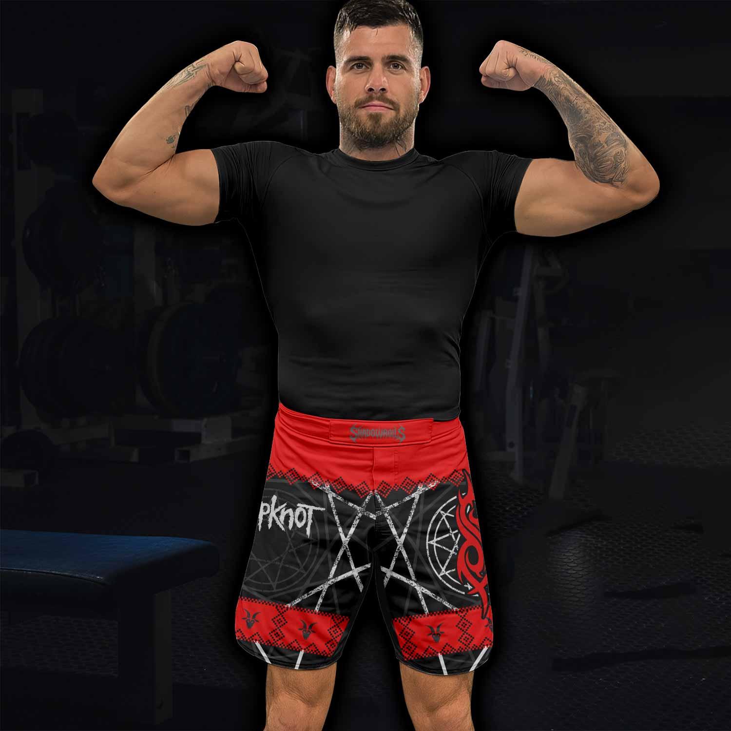 Baphomet Slipknot Fight Shorts - lifestyle view