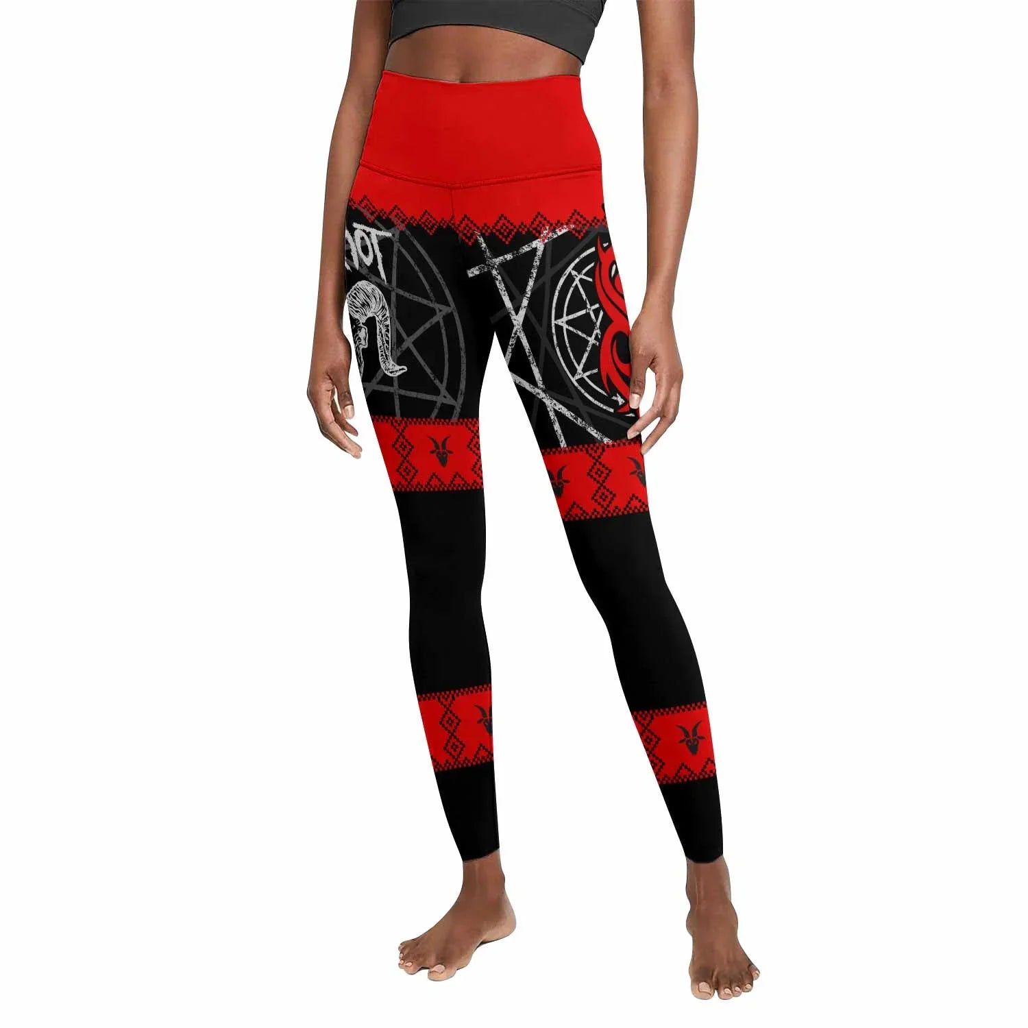 Baphomet Slipknot Women's Leggings - front view mockup