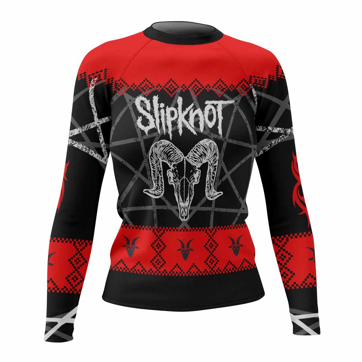 Baphomet Slipknot Women's Rash Guard Long Sleeve - front view mockup