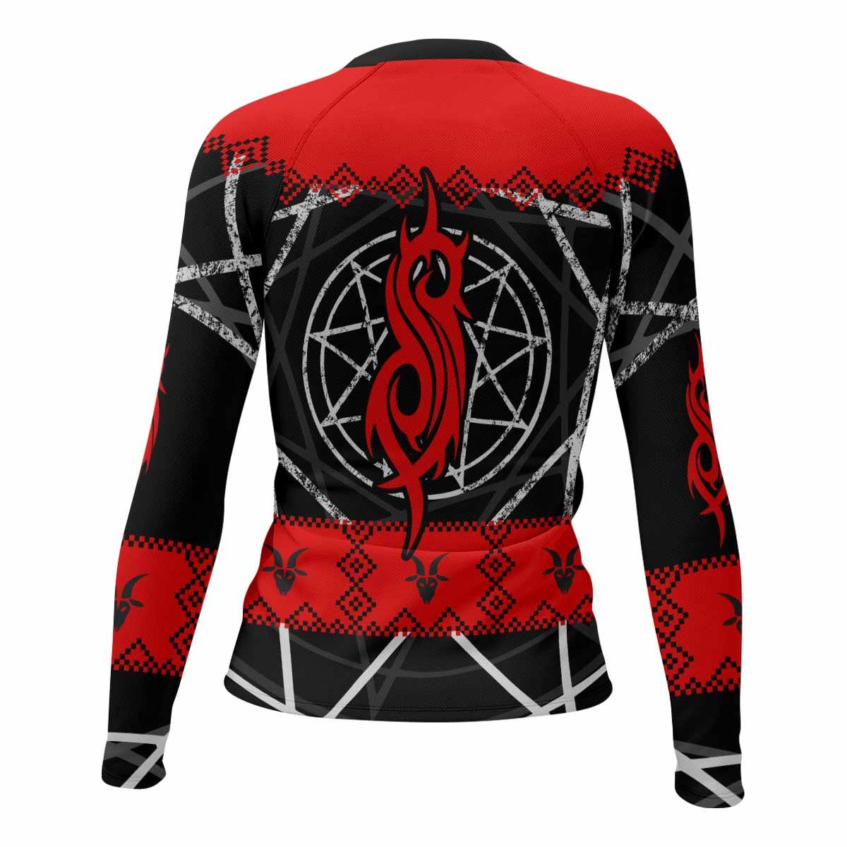 Baphomet Slipknot Women's Rash Guard Long Sleeve - back view mockup