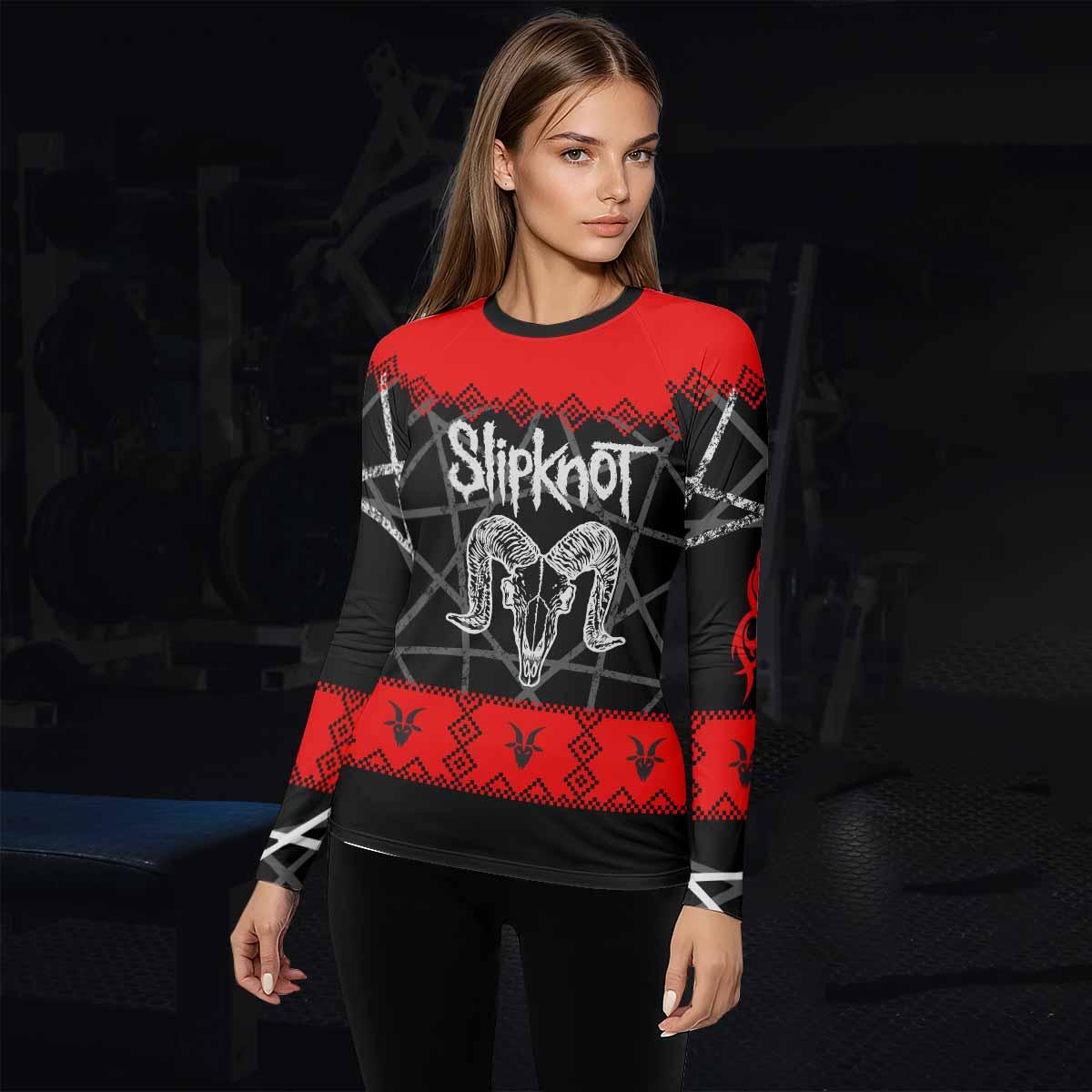 Baphomet Slipknot Women's Rash Guard Long Sleeve - lifestyle view