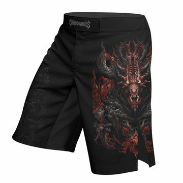 Baphomet's Wrath Fight Shorts - right side mockup