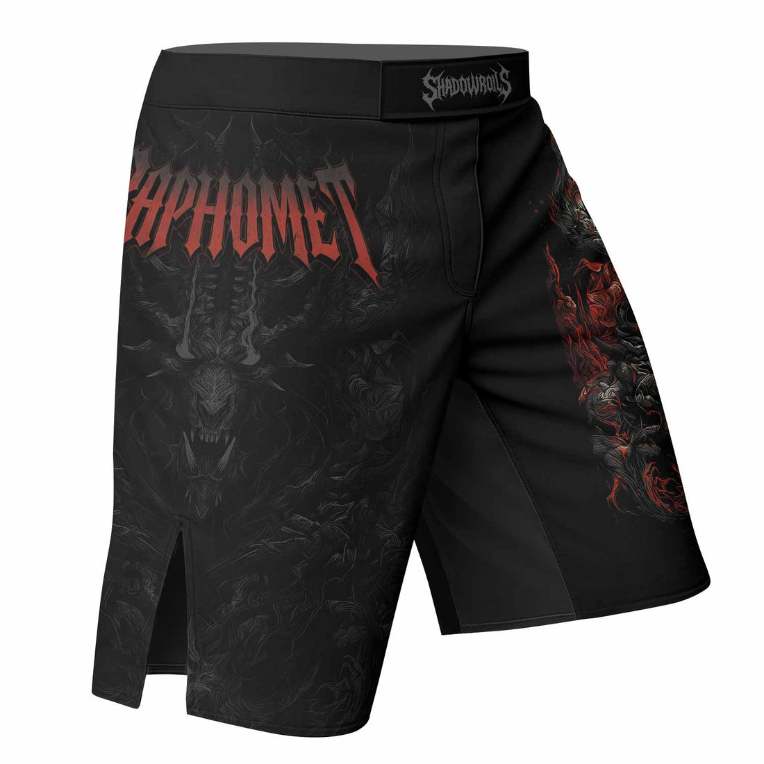 Baphomet's Wrath Fight Shorts - right side mockup