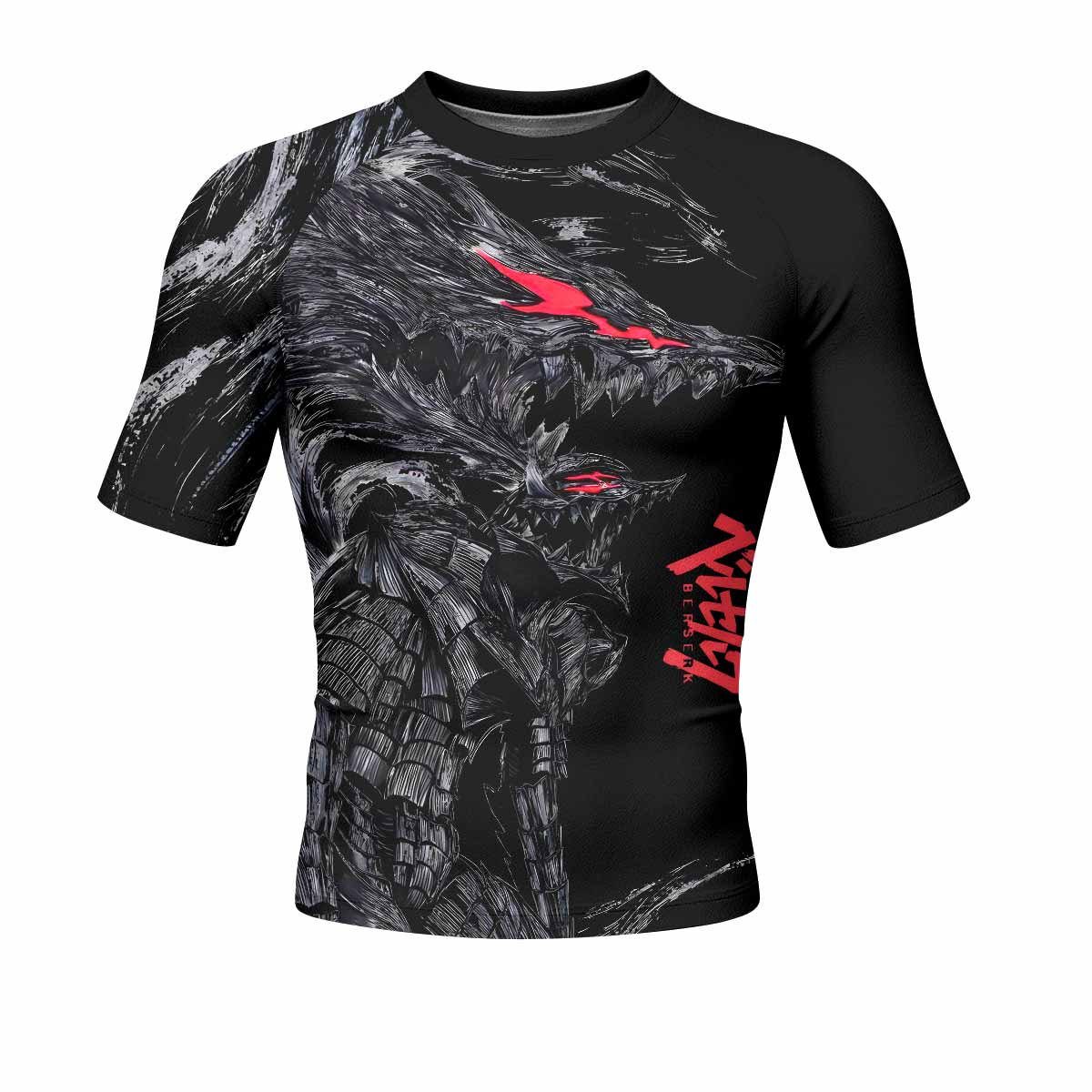 Beast of Darkness Men's Rash Guard Short Sleeve - front view mockup 