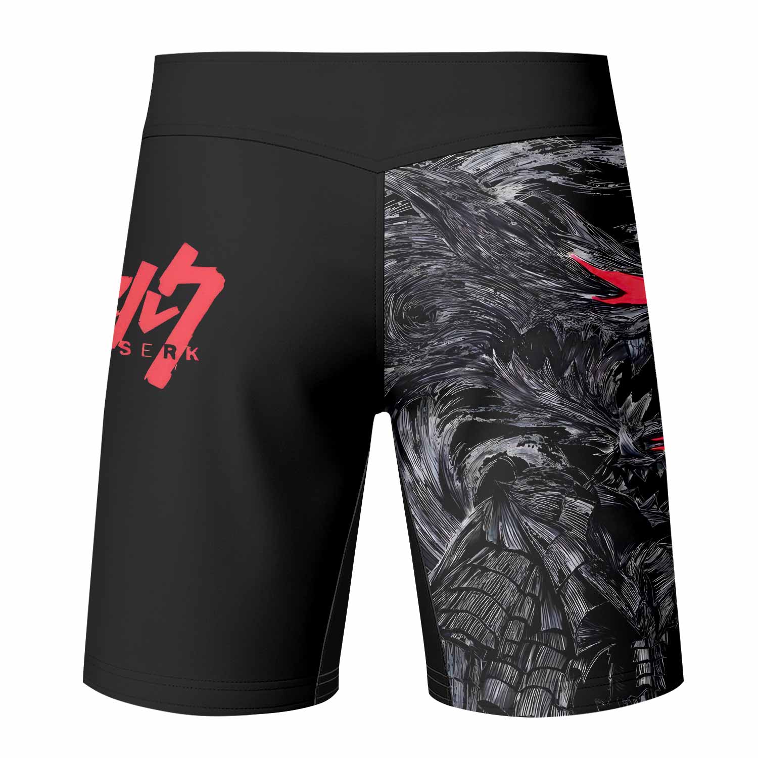 Beast of Darkness Fight Shorts - back view mockup