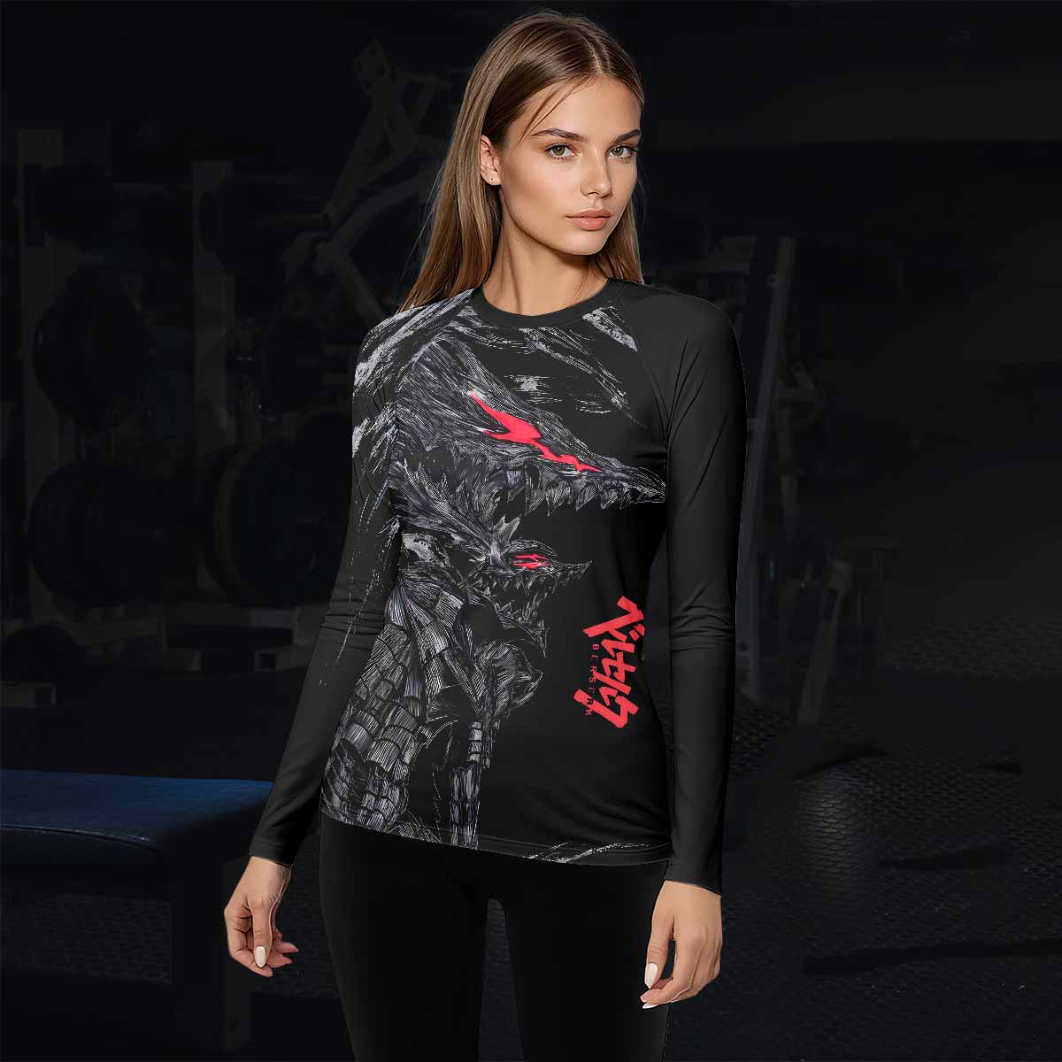 Beast of Darkness Women's Rash Guard Long Sleeve - lifestyle view