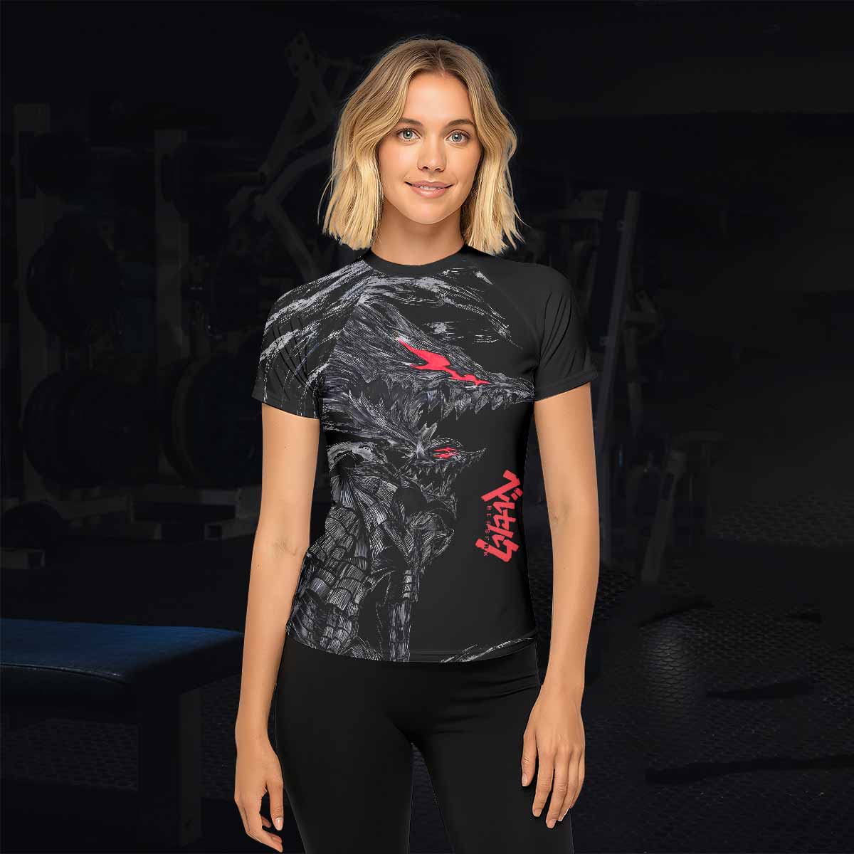 Beast of Darkness Women's Rash Guard Short Sleeve - lifestyle view
