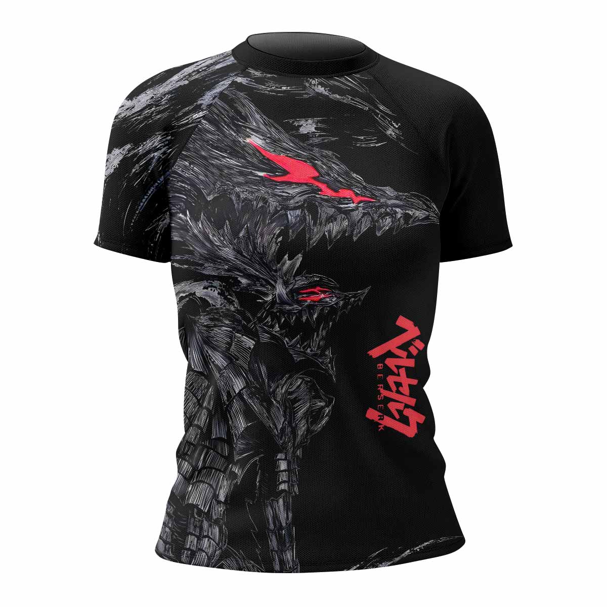 Beast of Darkness Women's Rash Guard Short Sleeve - front view mockup 