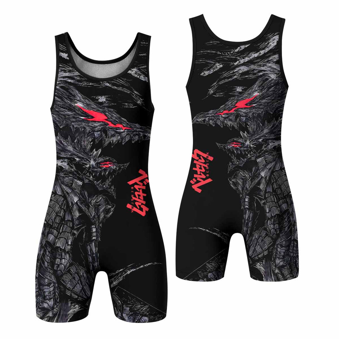 Beast of Darkness Wrestling Singlet - front and back view