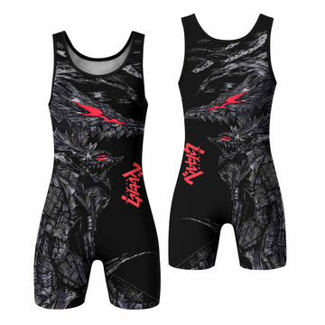 Beast of Darkness Wrestling Singlet - front and back view
