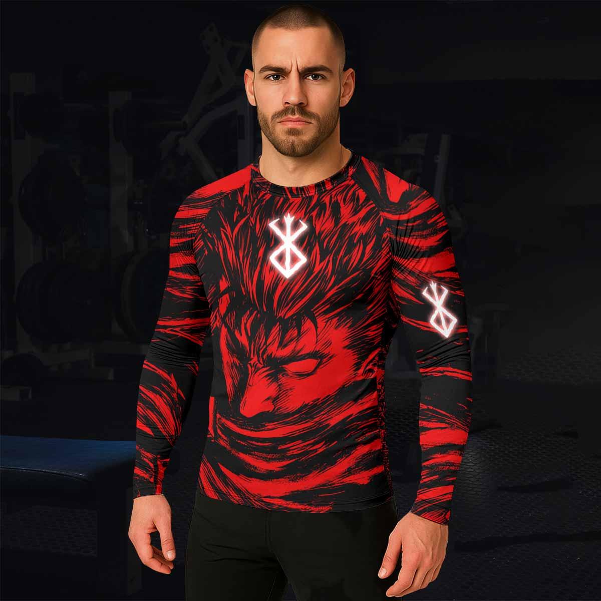 Berserk Guts Men's Rash Guard Long Sleeve - lifestyle view