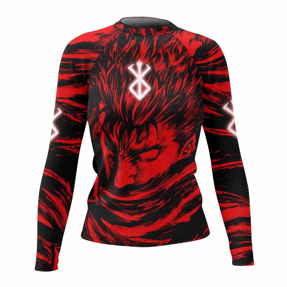 Berserk Guts Women's Rash Guard Long Sleeve - front view mockup