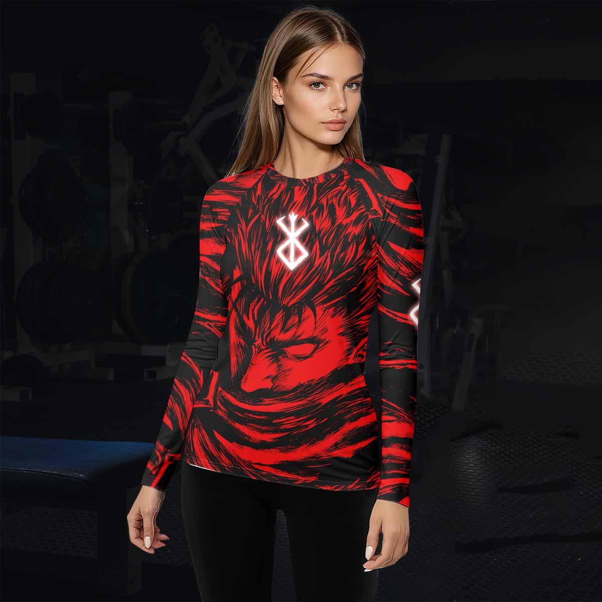 Berserk Guts Women's Rash Guard Long Sleeve - lifestyle view
