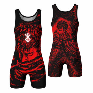 Berserk Guts Wrestling Singlet - front and back view