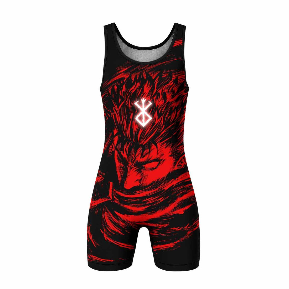 Berserk Guts Wrestling Singlet - front and back view