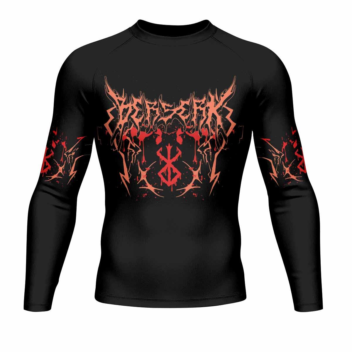 Berserker’s Oath Men's Rash Guard Long Sleeve - front view mockup