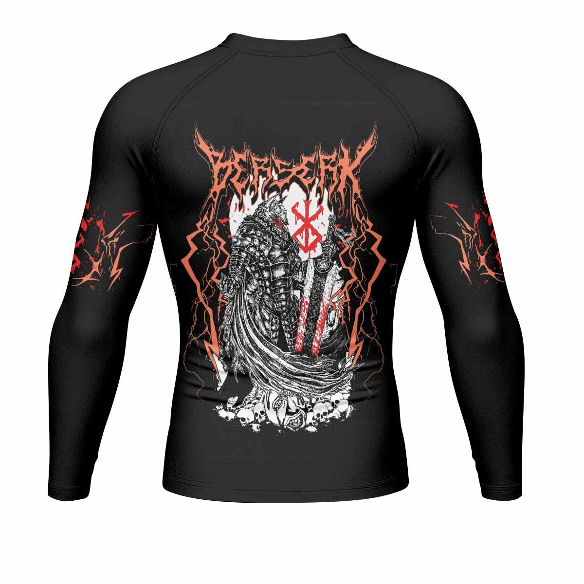 Berserker’s Oath Men's Rash Guard Long Sleeve - back view mockup