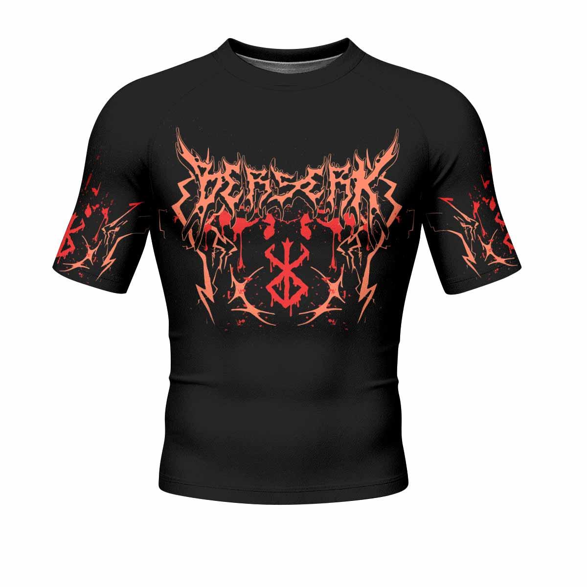 Berserker’s Oath Men's Rash Guard Short Sleeve - front view mockup