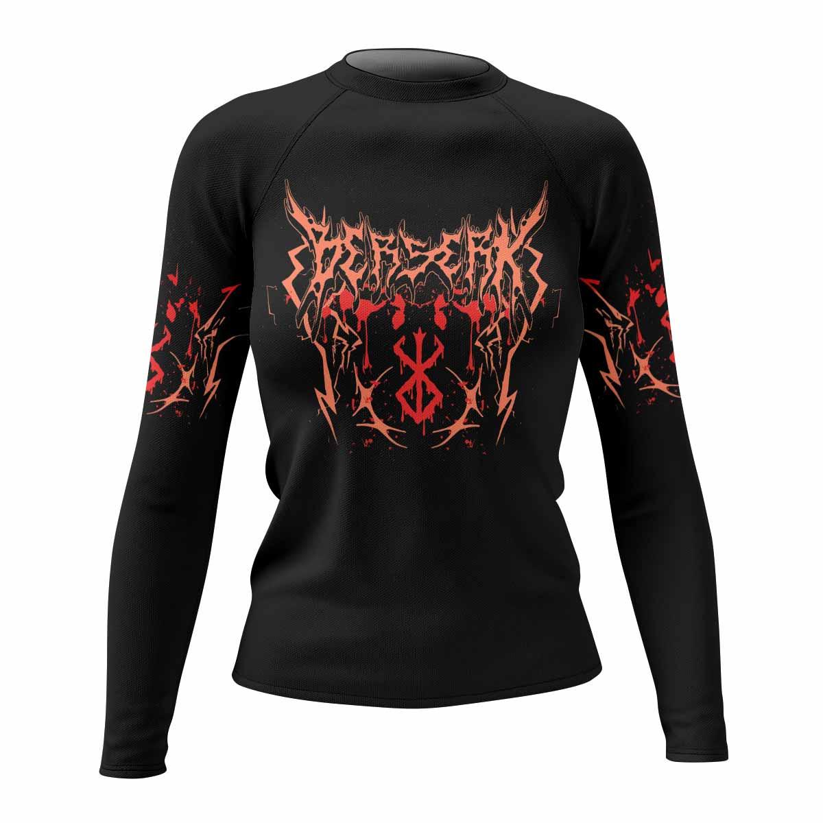 Berserker’s Oath Women's Rash Guard Long Sleeve - front view mockup