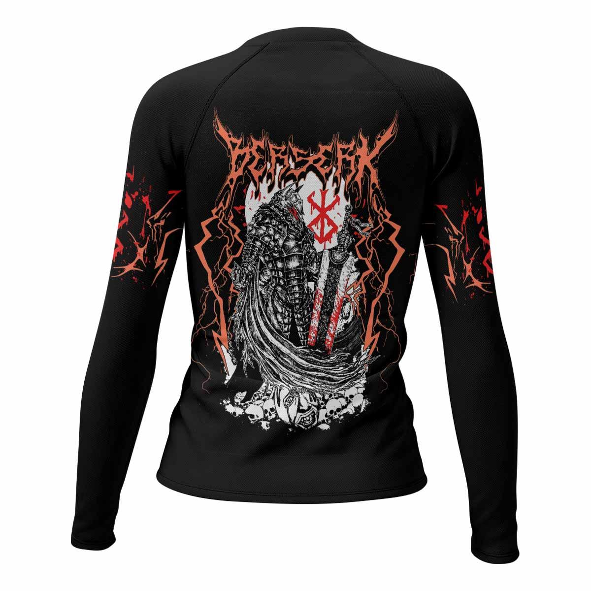 Berserker’s Oath Women's Rash Guard Long Sleeve - back view mockup